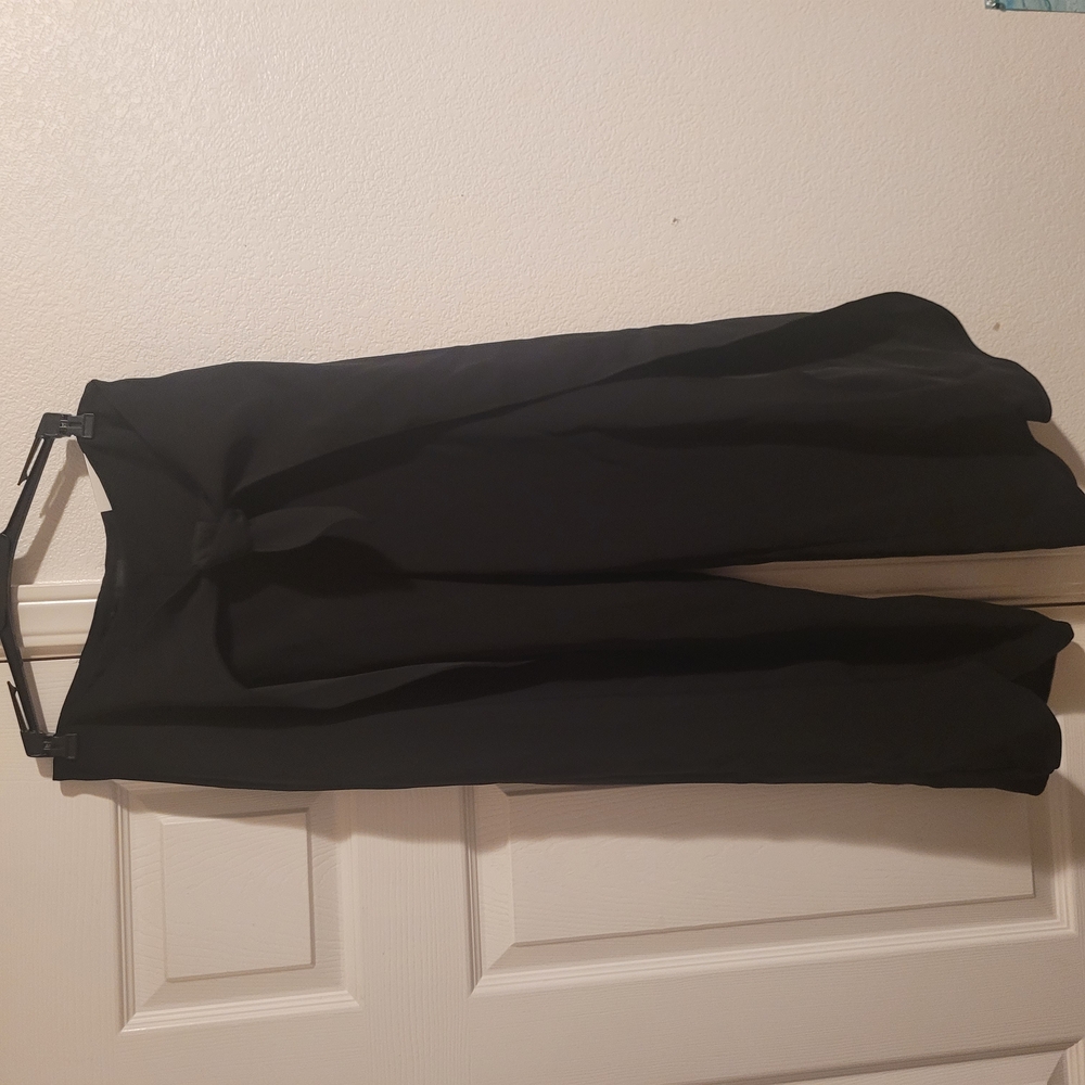 Express Chic Black Open Wide-Leg Pants